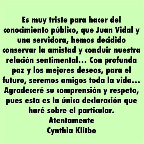 Se Acabó El Amor Entre Cynthia Klitbo Y Juan Vidal Infobae