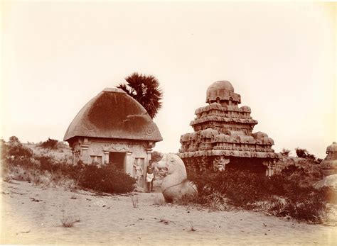 [Photo.12/(016)] Seven Pagodas [Mamallapuram], Draupadi and Arjuna Rathas - Royal Asiatic ...