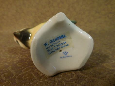 Vintage Goebel Blue Titmouse Bird Ceramic Figurine West Germany