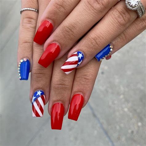 July Th Nails Designs Nail Art Designs Fourth Of July Nails Acrylic