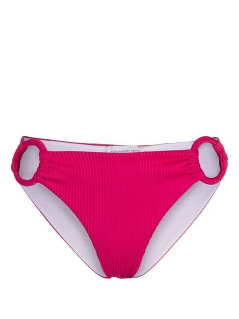 ALEXANDRA MIRO Ring Detail Ribbed Bikini Bottoms Editorialist