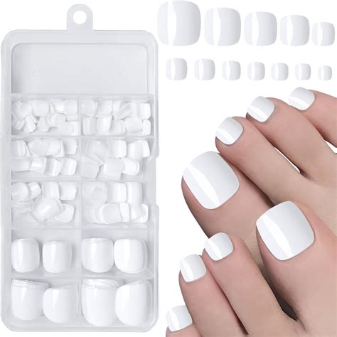 Amazon Outyua Glossy Toenails Short Square Press On Tonail Cute