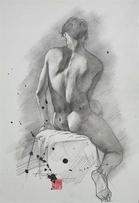 Drawing Male Nude 20916 Drawing By Hongtao Huang Fine Art America