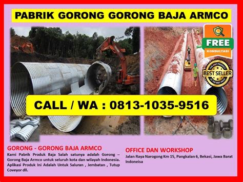 Pipa Culvert Armco Nestable Flange Multi Plate Pipe Gorong Gorong Baja