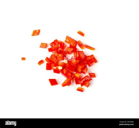 Chopped Chili Peppers Cut Isolated Fresh Spicy Chilli Pepper Pieces Red Hot Chili Peppers