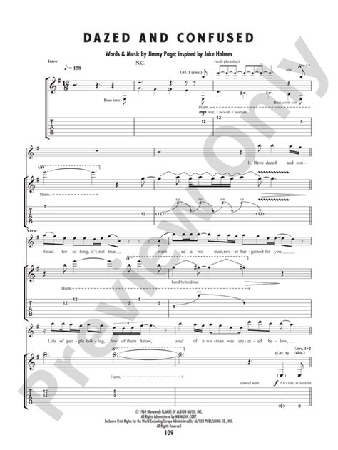 Dazed and Confused: Guitar: Led Zeppelin - Digital Sheet Music Download