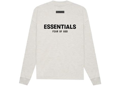 Fear Of God Essentials Ls Tee Light Oatmeal Mens Fw22 Us