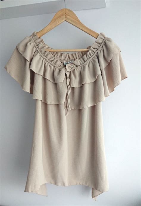 Beżowa nude bluzka hiszpanka Czechowice Dziedzice Kup teraz na Allegro Lokalnie