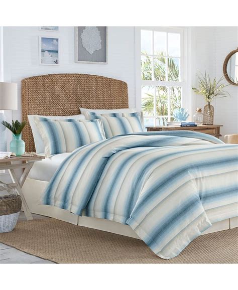 Tommy Bahama Home La Prisma Stripe 4 Pc Medium Blue King Comforter Set Macy S