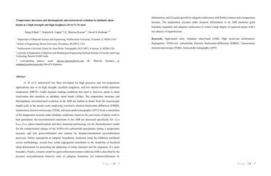 Temperature Increases And Thermoplastic Microstructural Evolution In