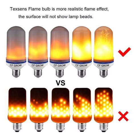 Us E E Led Flame Effect Fire Light Bulb Smd Flickering