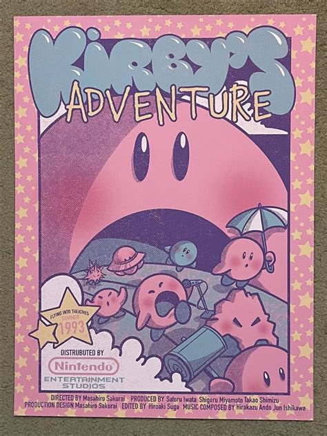 Kirbys Adventure Nes Nintendo Video Game Art Print Poster Mondo Kate Carleton Ebay In 2024