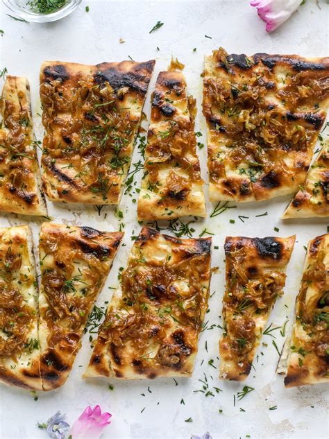 Caramelized Onion And Garlic Butter Grilled Focaccia Recipe How