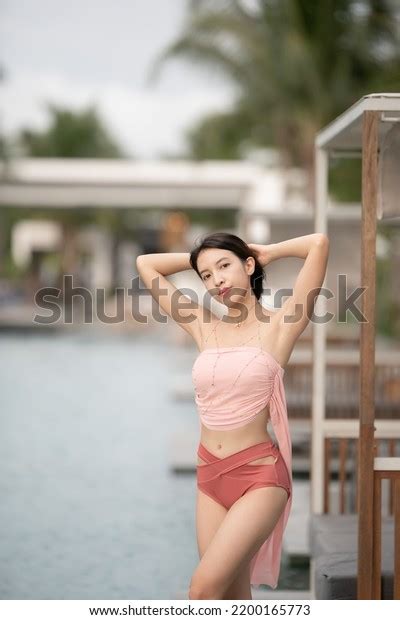 Woman Sexy Bikini Poolside Outdoor Stock Photo 2200165773 Shutterstock