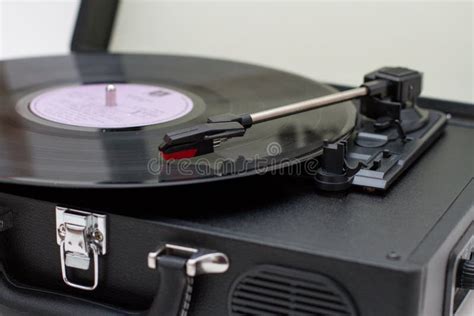 Portable Turntable Vinyl Record Player Stock Image Image Of Case