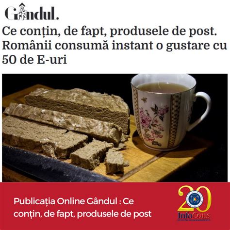 Publicația Online Gândul Ce conțin de fapt produsele de post InfoCons