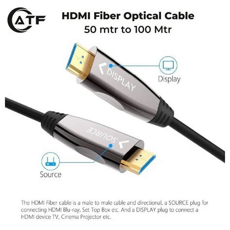 Black Base Pvc Atf Hdmi Fiber Optic Cable M Gbps At Rs