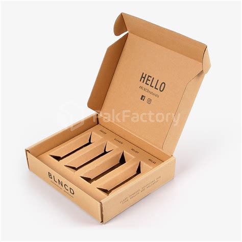 custom corrugated kraft product sample box pakfactory