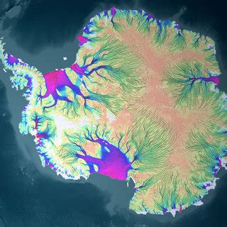 Ice flow of Antarctica retrieved from imaging radar satellites showing... | Download Scientific ...