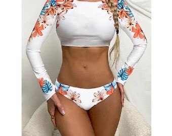 Long Sleeve Bikini Etsy