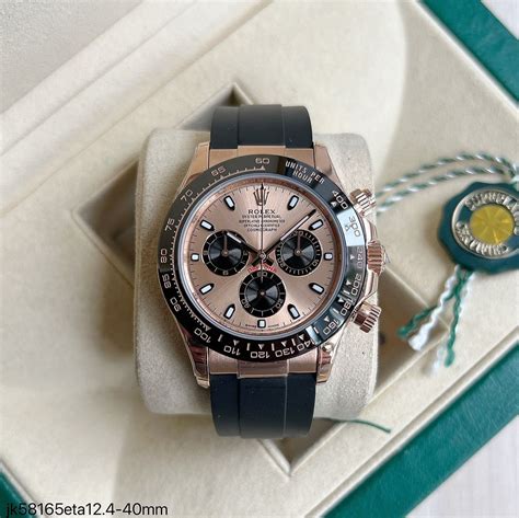 Super Clone M Quina Eta Rolex Daytona Rose Borracha Mm