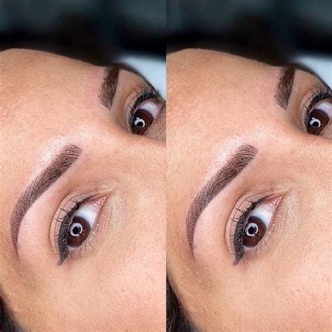 Two Pictures Of A Woman With Brown Eyes