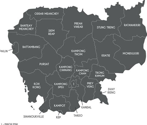 regional map  cambodia  provinces  administrative divisions