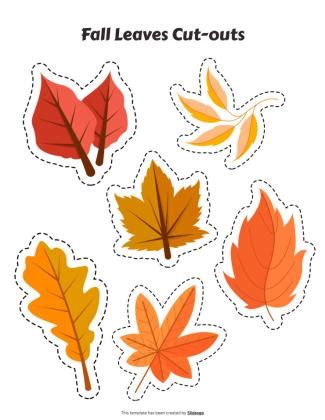 Fall Leaves Cut-outs Template