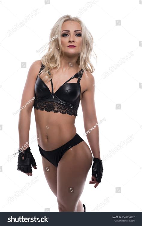 Sexy Blonde Lace Lingerie Cropped Isolated Stock Photo 1049934227 Shutterstock