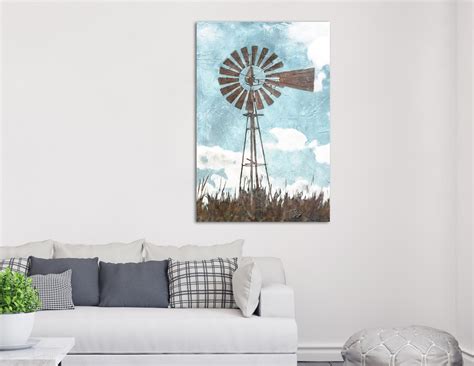 Windmill Canvas Art Print Country Wall Decor Farmhouse Etsy