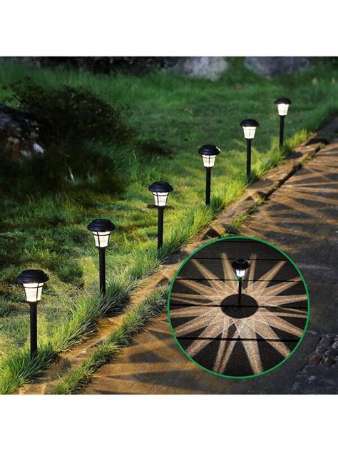 8 Pack Solar Pathway Lights Outdoor Ip65 Waterproof Solar Garden Lights Solar Powered Landscape