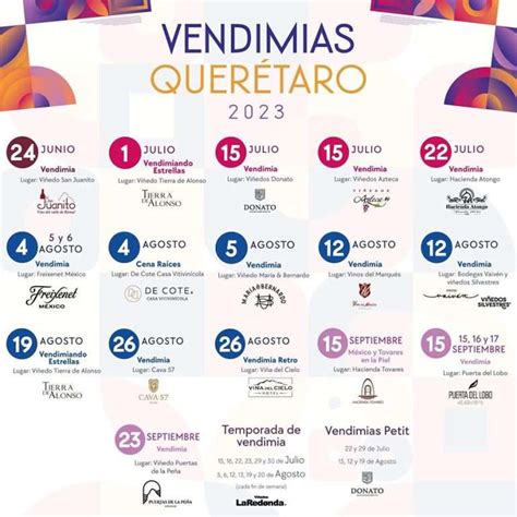 Vendimias En Quer Taro Calendario De Fiestas De La Vendimia