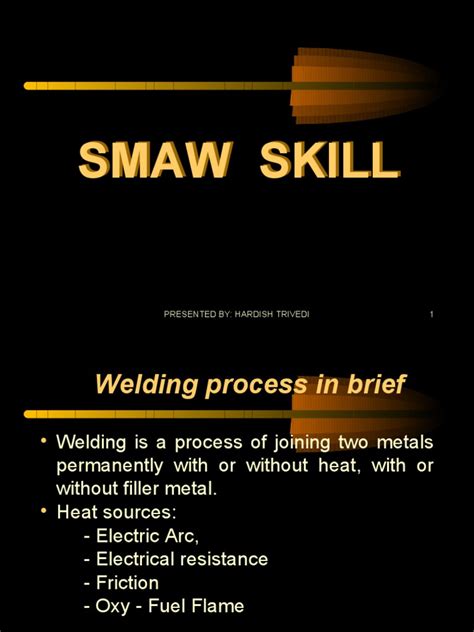 Smaw Welding Skill W 01 1 Pdf Welding Construction