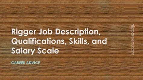 Rigger Job Description Skills And Salary Nigcareers