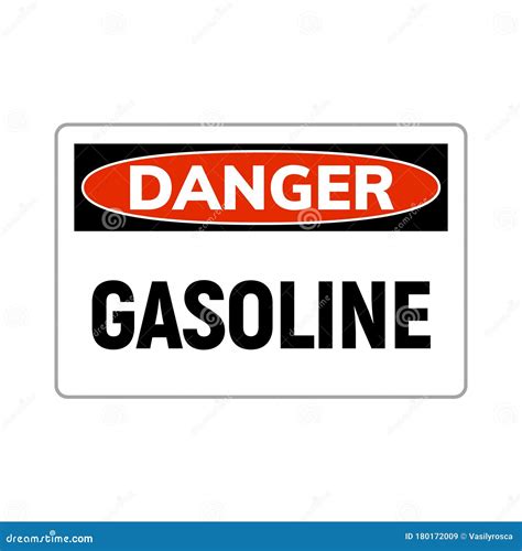 Danger Fuel Gasoline Flammable Gas Icon Gasoline Liquid Sign Warning