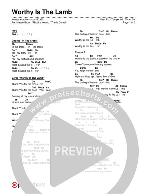 Worthy Is The Lamb Part Choral Satb Chords Pdf Travis Cottrell