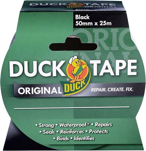 Duck Original Black Duck Tape 50mm X 25m The Original High Strength