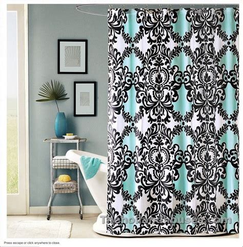 Teal And Black Curtains Black Bathroom Decor Black White Shower Curtain Gray Bathroom Decor