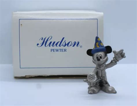 Rare Hudson Walt Disney Co Fine Pewter Figure Mickey Mouse Wizard