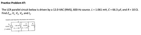 Solved Practice Problem 7 The Lcr Parallel Circuit