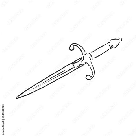 dagger doodle style sketch illustration hand drawn vector. dagger ...