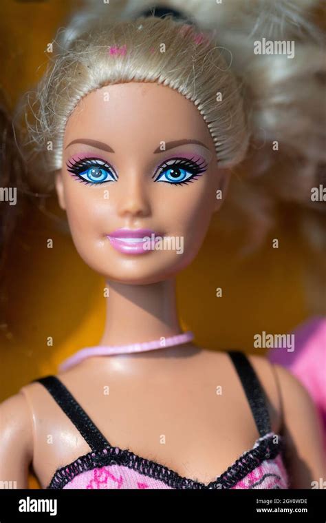 Close Up Of A Barbie Doll Face With Blonde Hair Stock Photo Alamy