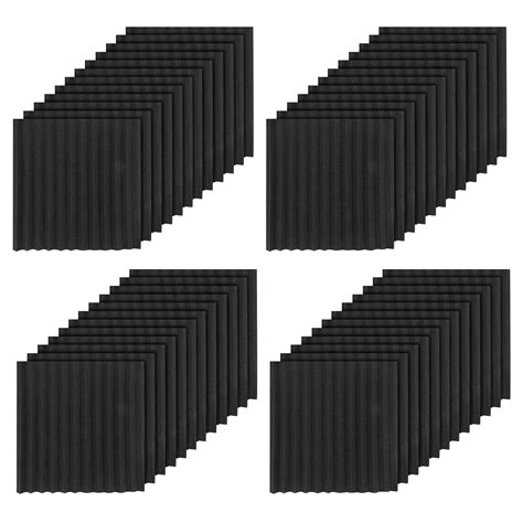 Pcs Black Acoustic Panels Soundproofing Foam Acoustic Tiles Studio