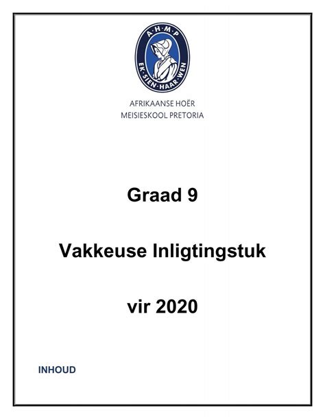 Gr Vakkeuse Inligtingstuk