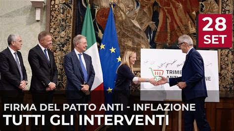 Patto Anti Inflazione La Firma A Palazzo Chigi Con Il Presidente