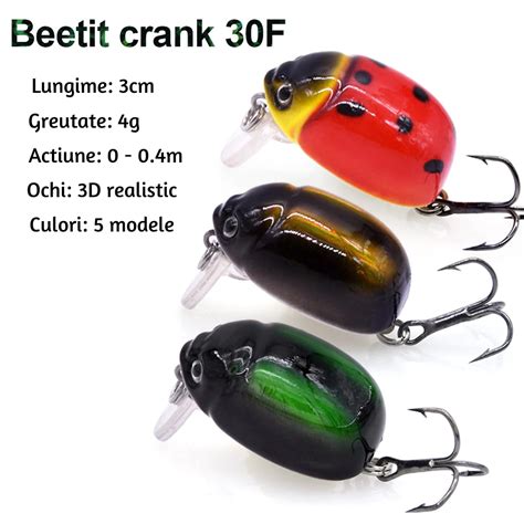 Set Voblere Makebass Ladybug Buburuza Insecta Cm G Pescuit La