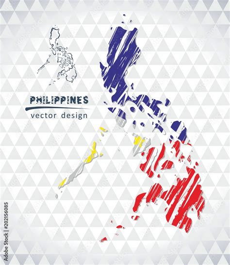 Map of Philippines with hand drawn sketch pen map inside. Vector ...