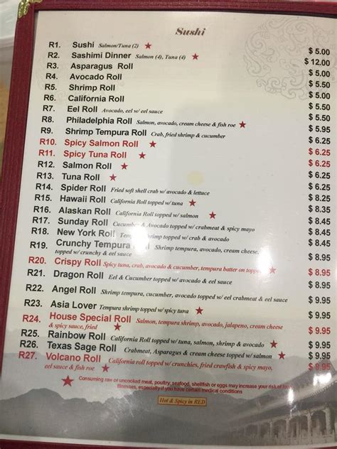 Menu At Asian Gourmet Restaurant Fort Worth Eastchase Pkwy 700