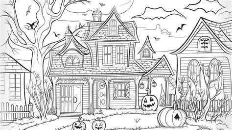 Fondo Páginas Para Colorear De Halloween Para Adultos Y Niños Fondo