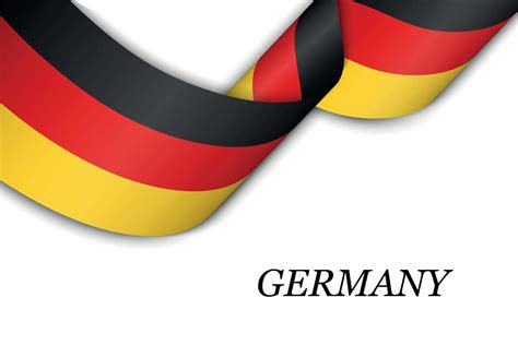 Waving Ribbon Or Banner With Flag Of Germany Vector Art At Vecteezy